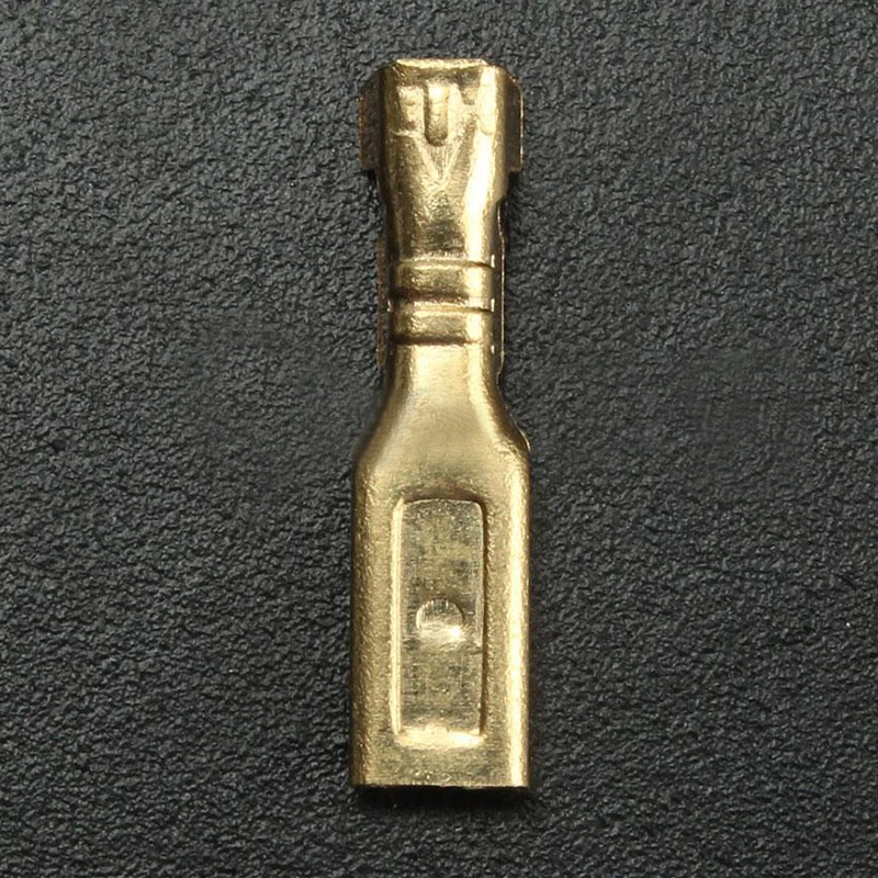 100pcs Mayitr Female Spade Connectors 2.8mm Brass Crimp Terminal with Transparent Insulating Sleeve