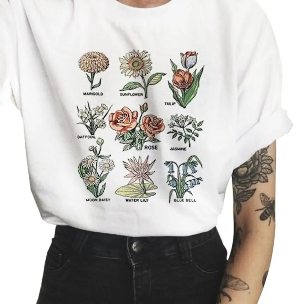 Wildflower Graphic Tees Women Print Tshirt Summer New Fashion Women Tops S-2XL Loose Harajuku Short Sleeve O-neck T Shirt
Wildflower Graphic Tees Women Print Tshirt Summer New Fashion Women Tops S-2XL Loose Harajuku Short Sleeve O-neck T Shirt