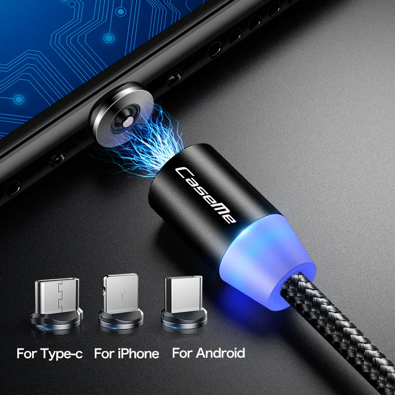 CaseMe Magnetic Cable Type C Mirco USB For iPhone LED Cable 1M Fast Charging Wire Type-C Magnet Charger Phone Cable Plug Core
CaseMe Magnetic Cable Type C Mirco USB For iPhone LED Cable 1M Fast Charging Wire Type-C Magnet Charger Phone Cable Plug Core
