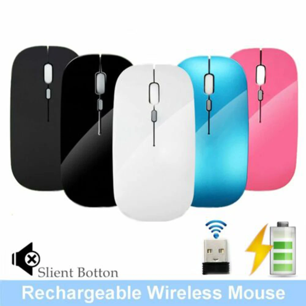 Wireless USB Mouse Silent Button Ultra Thin USB Optical Mice 1600 DPI For PC 2.4GHz Receiver Rechargeable Lithium-ion Battery
Wireless USB Mouse Silent Button Ultra Thin USB Optical Mice 1600 DPI For PC 2.4GHz Receiver Rechargeable Lithium-ion Battery