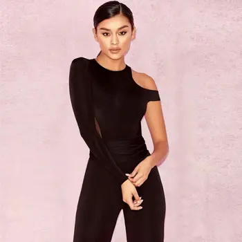 Sexy Black One Sleeve Bodysuit Autumn Basic Short Jumpsuit romper Elegant Bodycon Bandage Playsuit 2017 Fashion Skinny Bodysuits
Sexy Black One Sleeve Bodysuit Autumn Basic Short Jumpsuit romper Elegant Bodycon Bandage Playsuit 2017 Fashion Skinny Bodysuits