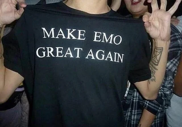HAHAYULE-JBH Make Emo Great Again Unisex Grunge Style Black Tee 90s Vintage Edgy Shirt
HAHAYULE-JBH Make Emo Great Again Unisex Grunge Style Black Tee 90s Vintage Edgy Shirt