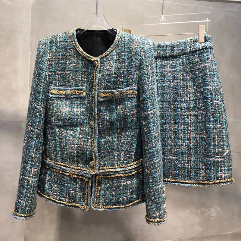 Women Autumn Tweed Set 2 Piece Set Women Skirt Top 2019 Elegant Office Lady Full Sleeve Jacket And A-line Skirt Suit Female
Women Autumn Tweed Set 2 Piece Set Women Skirt Top 2019 Elegant Office Lady Full Sleeve Jacket And A-line Skirt Suit Female