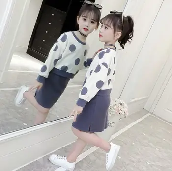 2019 Korean style girls 2 pcs dots set t-shirt+ skirt fashion spring girls suit 4-9t B267
2019 Korean style girls 2 pcs dots set t-shirt+ skirt fashion spring girls suit 4-9t B267