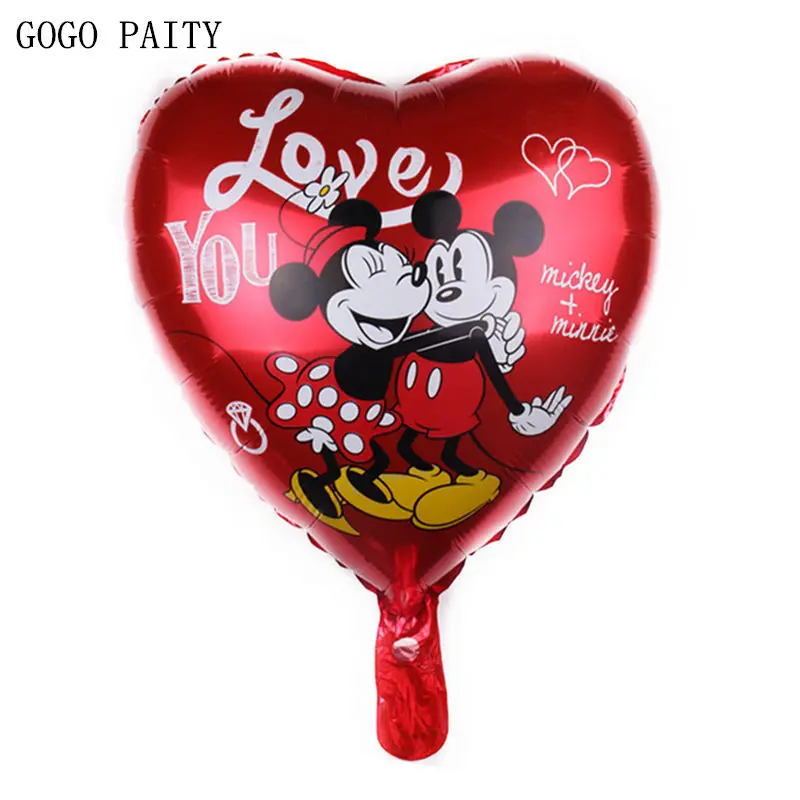 GOGO PAITY новые 18 дюймовые в форме сердца любовь Микки Минни Алюминиевые шарики для