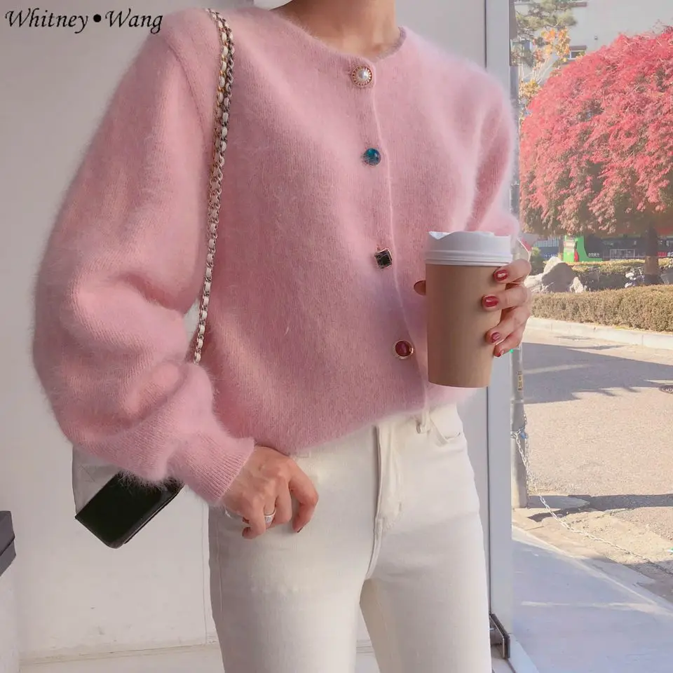 WHITNEY WANG 2018 Autumn Winter Fashion Korean Style Sweet Candy Buttons Morhair Cardigan Women jumper Women's Sweater
WHITNEY WANG 2018 Autumn Winter Fashion Korean Style Sweet Candy Buttons Morhair Cardigan Women jumper Women's Sweater
