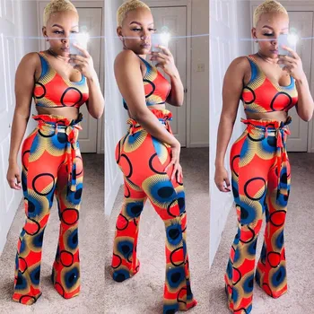 Women Sexy Geometric Print 2 Piece Set Sleeveless Crop Top Flare Pants Bodycon Tracksuit Outfits Sweatsuit Clothes
Women Sexy Geometric Print 2 Piece Set Sleeveless Crop Top Flare Pants Bodycon Tracksuit Outfits Sweatsuit Clothes