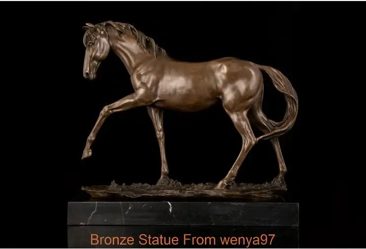 Art Deco Sculpture Animal Horse Bronze Statue QQ EW