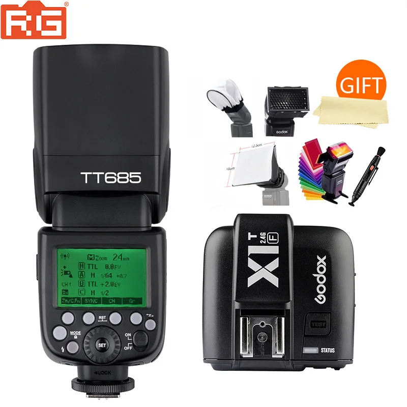 Godox TT685F TT685C TT685N TT685O TT685S Flash 2.4G 1/8000s TTL GN60 Speedlite+X1T trigger For CANON NIKON Sony Olympus Fujifilm
Godox TT685F TT685C TT685N TT685O TT685S Flash 2.4G 1/8000s TTL GN60 Speedlite+X1T trigger For CANON NIKON Sony Olympus Fujifilm
