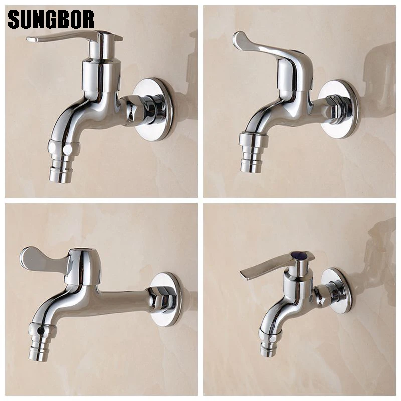 Polished Chrome Wall Mounted Garden Bibcock Tap Bathroom Washing Machine Water /Mop Pool Sink Faucet free shipping LX-3356 | Обустройство