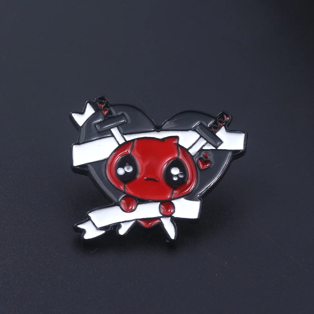 America DC Comic Deadpool Brooch Anime Cartoon Deadpool Mask Heart Enamel Pins Lapels Dress Shirt Accessories Jewelry
America DC Comic Deadpool Brooch Anime Cartoon Deadpool Mask Heart Enamel Pins Lapels Dress Shirt Accessories Jewelry