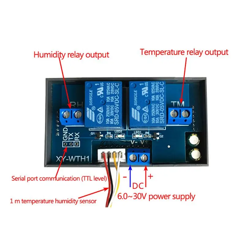 XY-WTH1 Digital Humidity & Temperature Controller Thermostat Hygrometer Regulator
XY-WTH1 Digital Humidity & Temperature Controller Thermostat Hygrometer Regulator