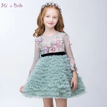 He's Bride New Flower Girl Dresses for Wedding Lovely Princess Appliques with Long Sleeve Short Children Party Gowns Custom
He's Bride New Flower Girl Dresses for Wedding Lovely Princess Appliques with Long Sleeve Short Children Party Gowns Custom