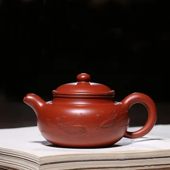 200ML Yixing Authentic Purple Clay Teapot Famous Sculpture Fish Pattern Cha Hai Raw Ore Health Dahongpao Mud Zisha Pot Kettles
200ML Yixing Authentic Purple Clay Teapot Famous Sculpture Fish Pattern Cha Hai Raw Ore Health Dahongpao Mud Zisha Pot Kettles