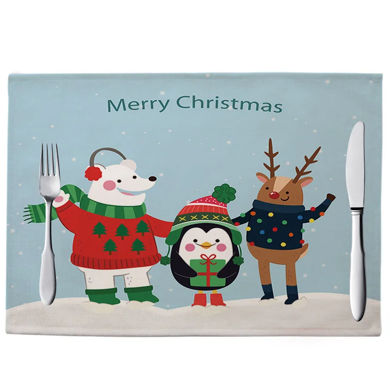 Nordic Kitchen Accessories Table Mats for Dining Table Cartoon Merry Christmas Table Mat Rectangle Linen Place Mats for Table
Nordic Kitchen Accessories Table Mats for Dining Table Cartoon Merry Christmas Table Mat Rectangle Linen Place Mats for Table