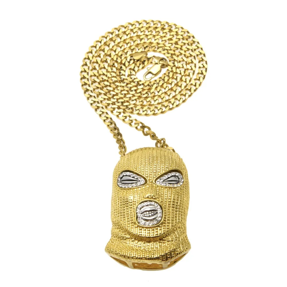 Men Women Hip Hop Crystal Against Anti-Terrorism headgear Necklaces Pendants Golden CSGO mask Chain Bling Jewelry 
Men Women Hip Hop Crystal Against Anti-Terrorism headgear Necklaces Pendants Golden CSGO mask Chain Bling Jewelry