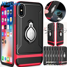 Marque de luxe Anneau De Feuille Magnétique Support de Téléphone étui pour iPhone 6 6 S 7 8 Plus support pour voiture housse de téléphone Pour iPhone X XR XS MAX(China)