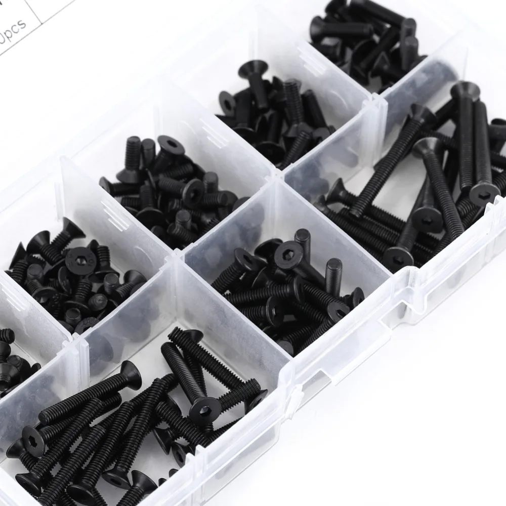 200Pcs/Set M3 Countersunk Screws Flat Head Hex Socket Screw Bolt Machine screws Assortment Kit Fastener parafuso Hot Sale 2018
200Pcs/Set M3 Countersunk Screws Flat Head Hex Socket Screw Bolt Machine screws Assortment Kit Fastener parafuso Hot Sale 2018