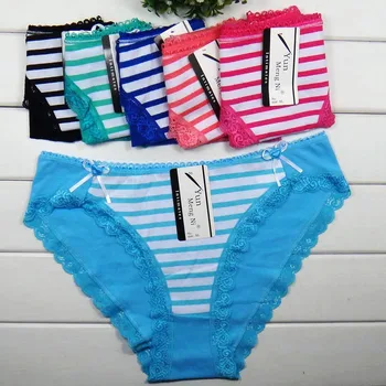 Bragas Lace underwear women briefs thongs high quality women panties fashion Stripe Cotton Sexy women Underwear
Bragas Lace underwear women briefs thongs high quality women panties fashion Stripe Cotton Sexy women Underwear