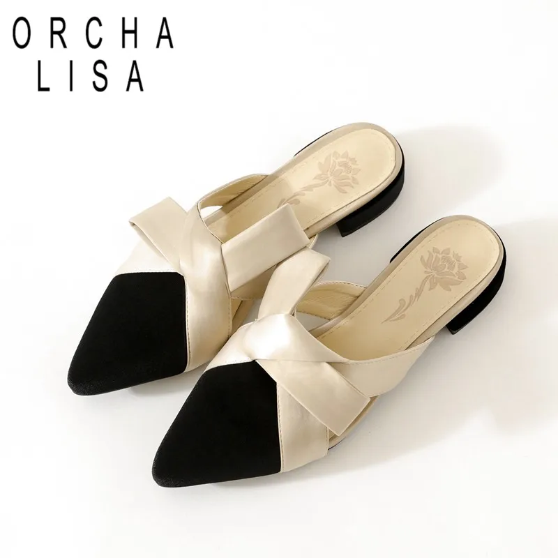 ORCHA LISA Summer Woman Ladies cute Slippers Mules Butterfly-knot Flock Flat slides outdoor office Slipper Big size 33-43 C571
ORCHA LISA Summer Woman Ladies cute Slippers Mules Butterfly-knot Flock Flat slides outdoor office Slipper Big size 33-43 C571