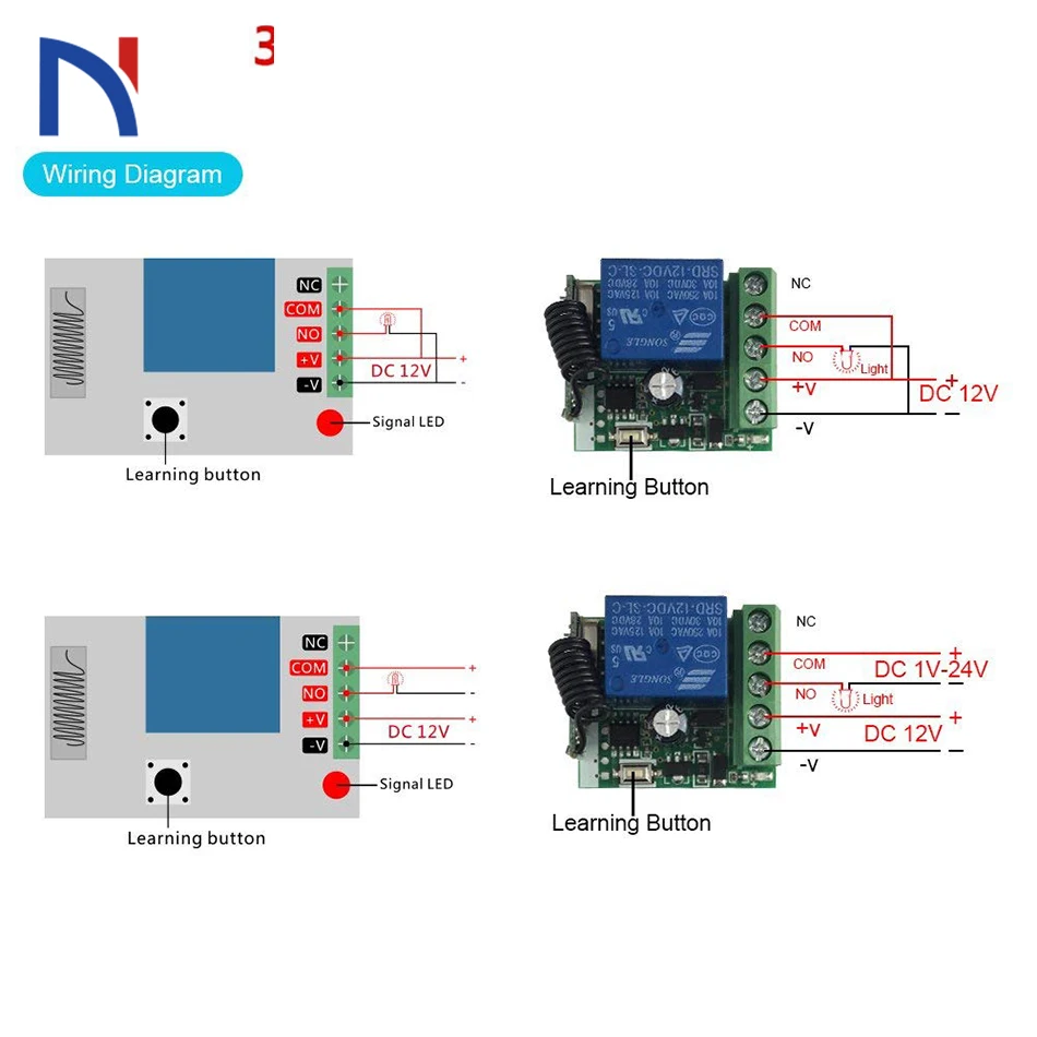 433Mhz Wireless Remote Control Switch DC 12V 1 CH Relay Receiver Module RF Transmitter 433 Mhz Remote Controls Door switch
433Mhz Wireless Remote Control Switch DC 12V 1 CH Relay Receiver Module RF Transmitter 433 Mhz Remote Controls Door switch