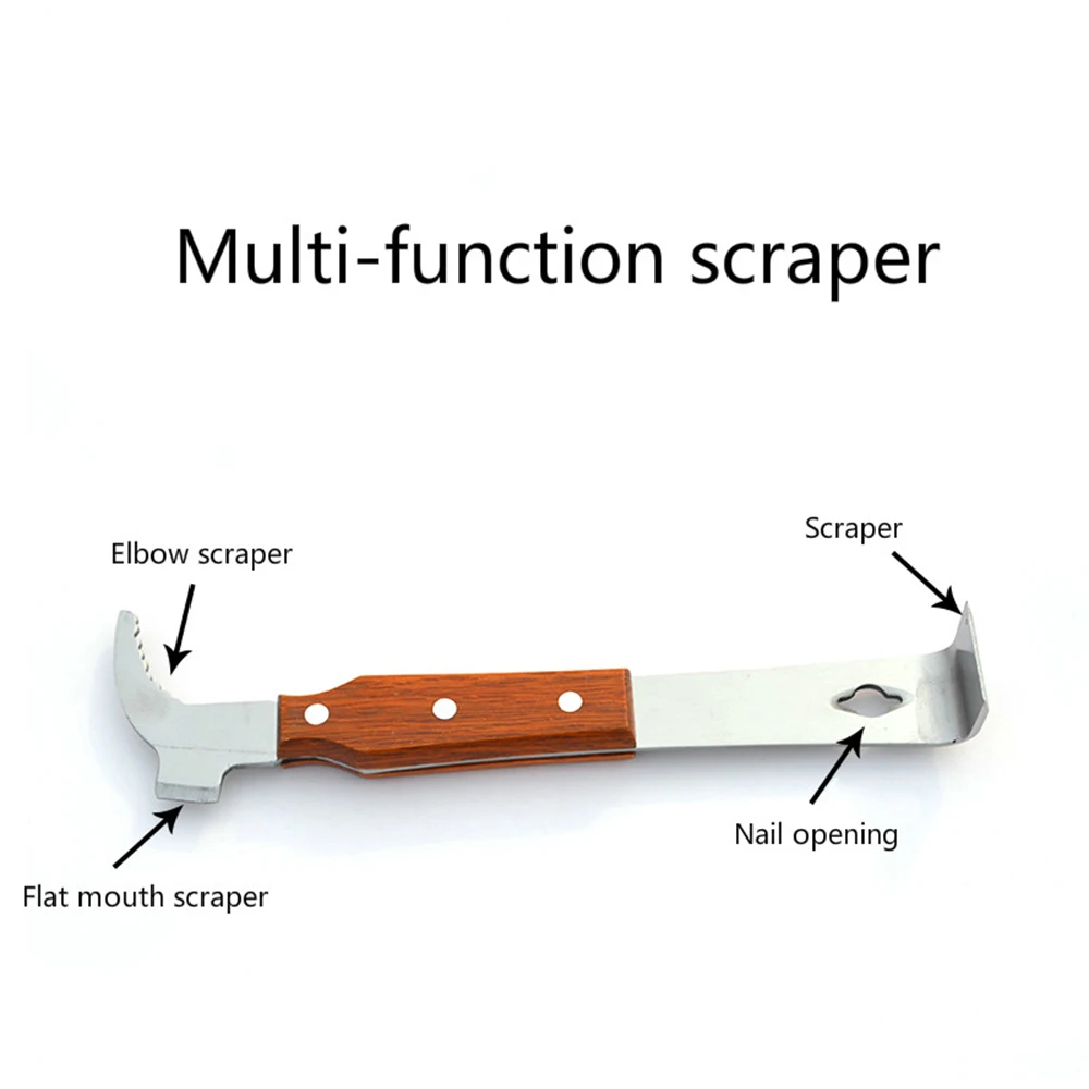 Stainless Steel Beekeeping Tool J Shaped Curved Tail Bee Hive Hook Scraper L