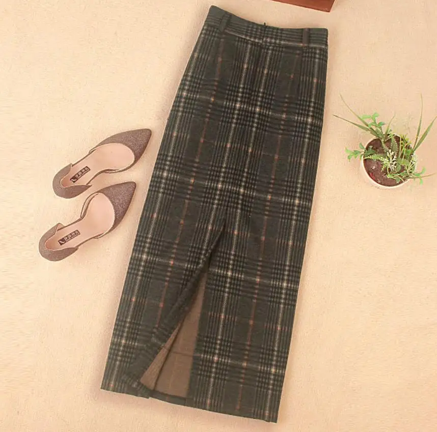 High Waist Long Plaid Skirts Womens 2019 New Elegant Split Office lady Skirt Hip Package step woolen skirt
High Waist Long Plaid Skirts Womens 2019 New Elegant Split Office lady Skirt Hip Package step woolen skirt