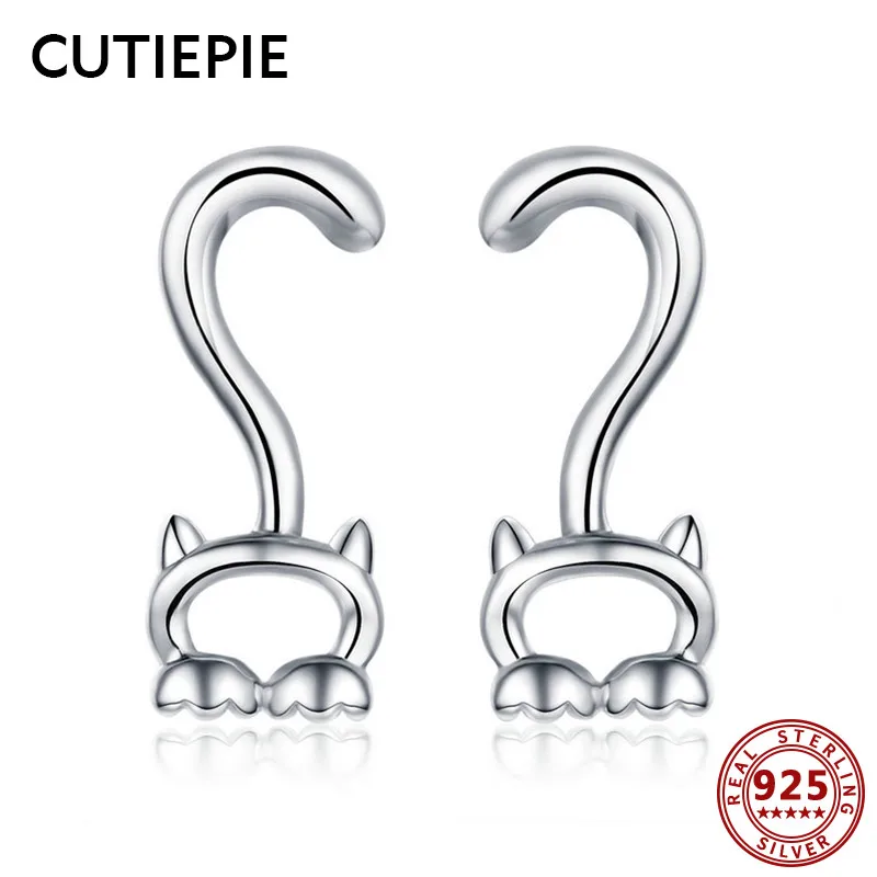CUTIEPIE Romantic Cat with Long Tail Stud Earrings for Women Real 925 Sterling Silver Earrings Clear CZ Silver Jewelry Gifts
CUTIEPIE Romantic Cat with Long Tail Stud Earrings for Women Real 925 Sterling Silver Earrings Clear CZ Silver Jewelry Gifts