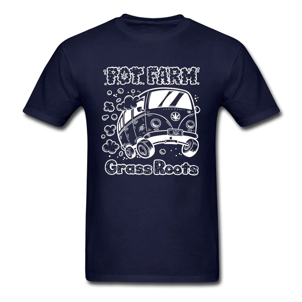 Birthday Top T-shirts Cheap Short Sleeve Summer Pure Cotton Round Neck Men Tees Normal Tee-Shirt Summer Autumn Pot Farm Grass Roots Van White navy