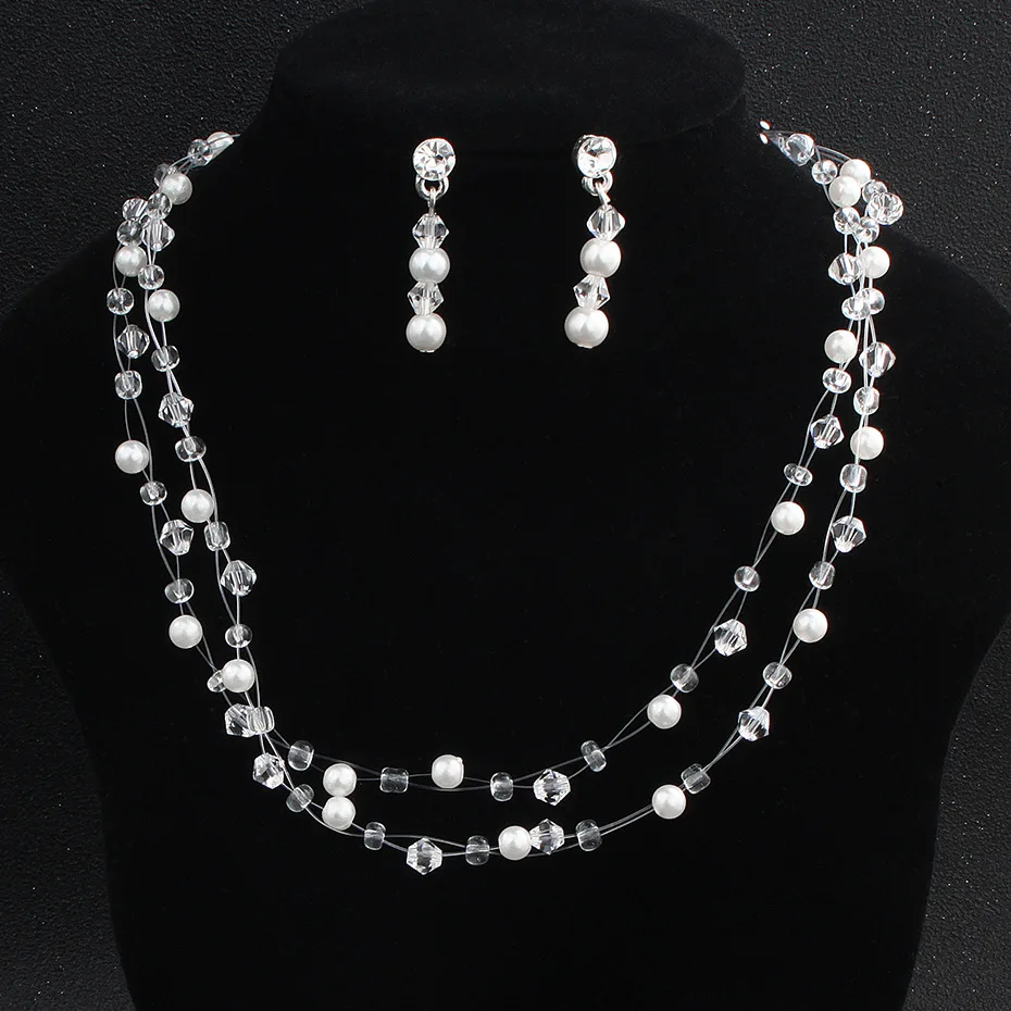 LISM Popular Woven Pearl Necklace Stud Earring Rhinestone Bride Jewelry Set For Women Wedding
LISM Popular Woven Pearl Necklace Stud Earring Rhinestone Bride Jewelry Set For Women Wedding
