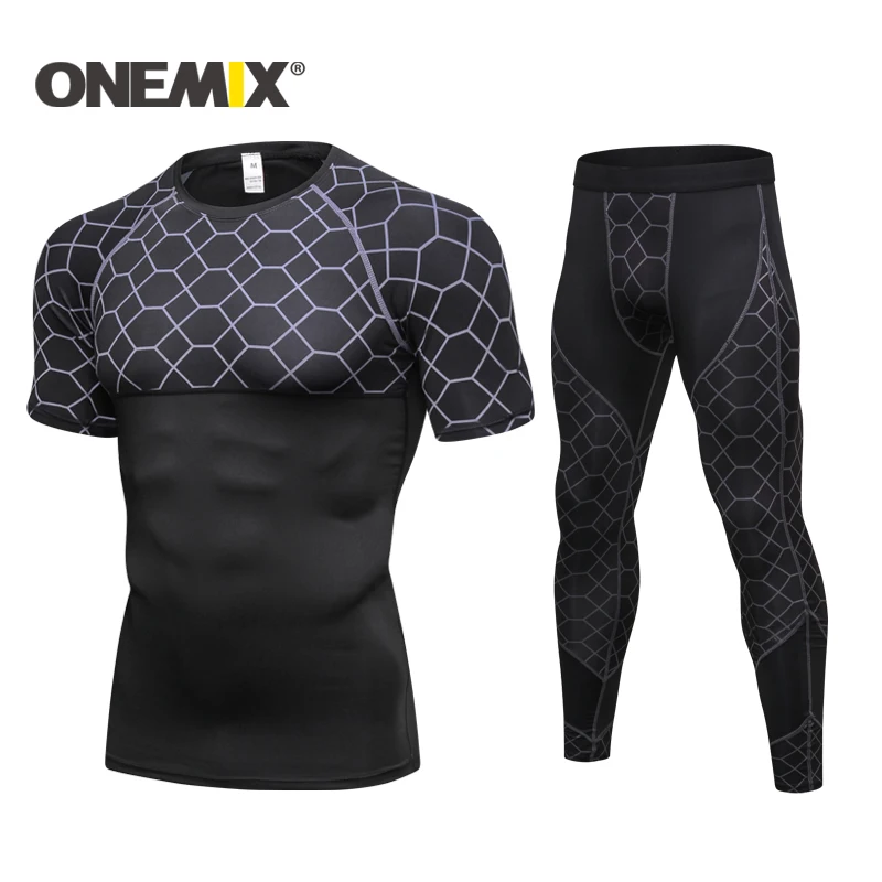 ONEMIX New Quick Fitness Tights Running Set Mens Sports Suits Short Sleeve T-Shirt Sportwear Comprehensive training suit Men
ONEMIX New Quick Fitness Tights Running Set Mens Sports Suits Short Sleeve T-Shirt Sportwear Comprehensive training suit Men