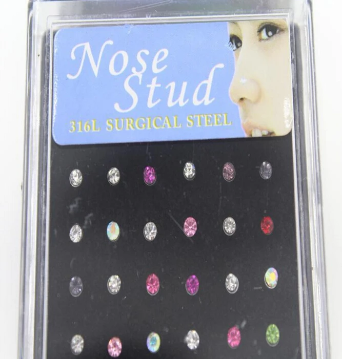 2016 Fashion 1.8mm Rhinestone nose ring 24 pieces /set Women Lady Piercing Nose Stud Pin Silver Elegant Body Piercing Jewelry
2016 Fashion 1.8mm Rhinestone nose ring 24 pieces /set Women Lady Piercing Nose Stud Pin Silver Elegant Body Piercing Jewelry