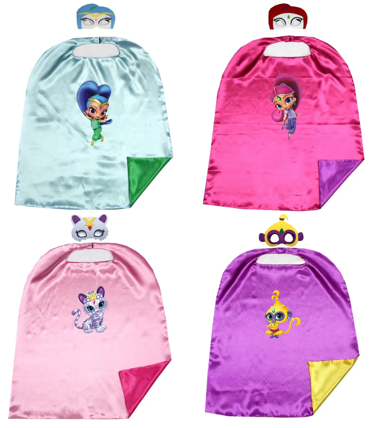 70*80cm 2layer shimmer & shine Capes matching masks BirthdayParty Favor Inspired Dress Up Capes + Masks
70*80cm 2layer shimmer & shine Capes matching masks BirthdayParty Favor Inspired Dress Up Capes + Masks