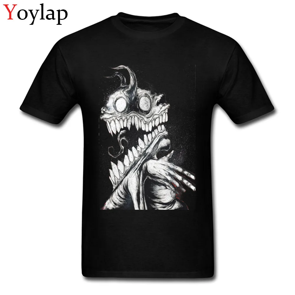 Classic Printed Tops Tees O-Neck Summer Autumn 100% Cotton Short Sleeve T Shirt for Men Devils Backbone Funny Tee Shirt black