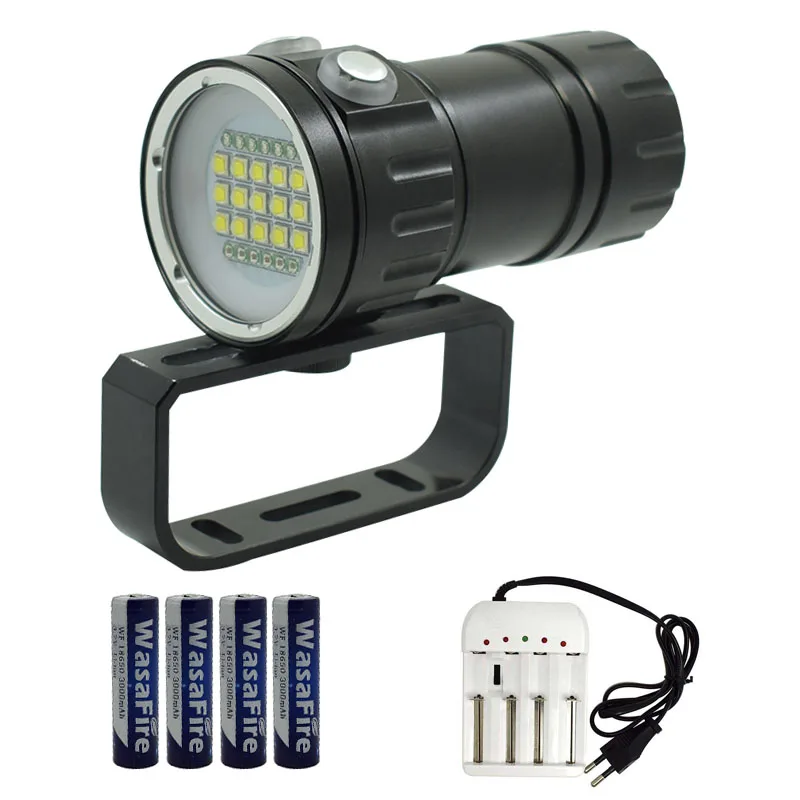 Diving Flashlight Underwater 100m 15x L2 + 6xRed+ 6xBlue Light LED Photography Video Dive Scuba Flashlights Torch 18650 Battery
Diving Flashlight Underwater 100m 15x L2 + 6xRed+ 6xBlue Light LED Photography Video Dive Scuba Flashlights Torch 18650 Battery