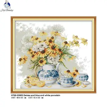 Joy Sunday Daisies and Blue and White Porcelain Pattern Cross Stitch kits DIY Handwork 14CT and 11CT For Embroidery Home Decor 
Joy Sunday Daisies and Blue and White Porcelain Pattern Cross Stitch kits DIY Handwork 14CT and 11CT For Embroidery Home Decor