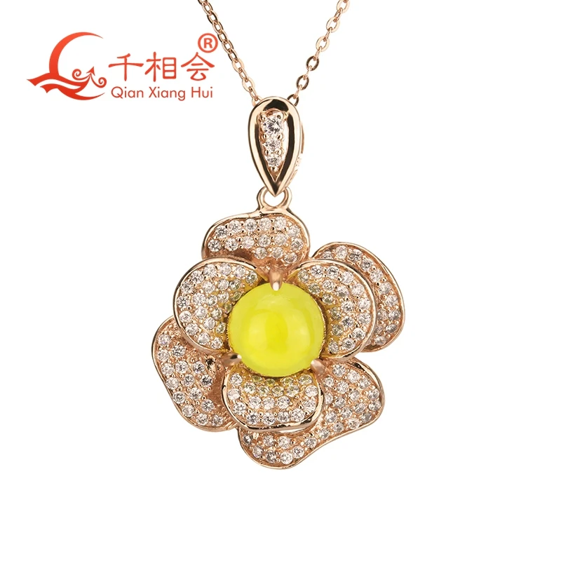Flower shape natural Prehnite 925 silver with rose gold color pendant necklace jewelry
Flower shape natural Prehnite 925 silver with rose gold color pendant necklace jewelry