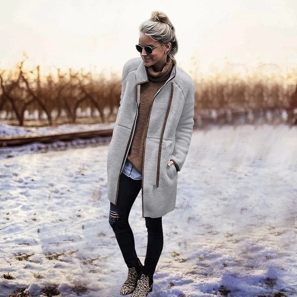New Autumn Winter Warm Women Fleece Fur Coat Mandarin Collar Soft Thick Plush Zipper Long Overcoat Outerwear
New Autumn Winter Warm Women Fleece Fur Coat Mandarin Collar Soft Thick Plush Zipper Long Overcoat Outerwear