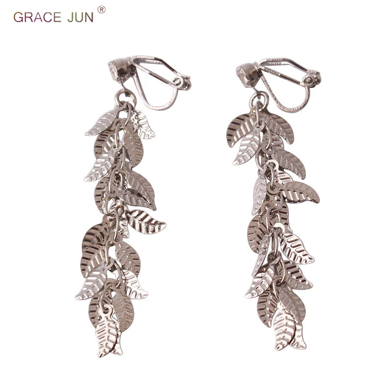 GRACE JUN Korea Style Charm Willow Multi-layer Leaf Clip on Earrings and Drop Pierced Earrings for Women Elegant Jewelry Bijoux
GRACE JUN Korea Style Charm Willow Multi-layer Leaf Clip on Earrings and Drop Pierced Earrings for Women Elegant Jewelry Bijoux