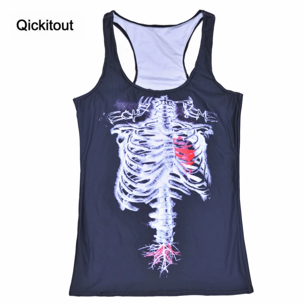 Qickitout Tops 2016 Summer Women Blouses Strapless Sleeveless Digital Print Casual Strap Human Skeleton Tank Tops Ladies' Vest
Qickitout Tops 2016 Summer Women Blouses Strapless Sleeveless Digital Print Casual Strap Human Skeleton Tank Tops Ladies' Vest