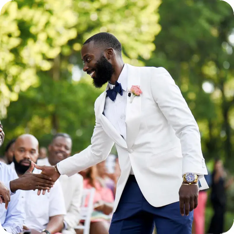 White Men Suits Shawl Lapel Wedding Suits Groom Bridegroom Tuxedos Best Man Blazer Prom Slim Fit Formal 2piece Terno Masculino
White Men Suits Shawl Lapel Wedding Suits Groom Bridegroom Tuxedos Best Man Blazer Prom Slim Fit Formal 2piece Terno Masculino