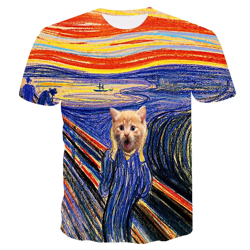 Men Women Fashion Hight Quality T Shirt Funny 3D Print Animal The Scream Cat Piano Summer Short Sleeve Tops Man's Compression
Men Women Fashion Hight Quality T Shirt Funny 3D Print Animal The Scream Cat Piano Summer Short Sleeve Tops Man's Compression