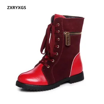 High Quality Cowhide Spell Colors Stitching ZXRYXGS Brand Boots Winter Women Shoes Boots Comfort Warm Snow Boots Knight Boots
High Quality Cowhide Spell Colors Stitching ZXRYXGS Brand Boots Winter Women Shoes Boots Comfort Warm Snow Boots Knight Boots