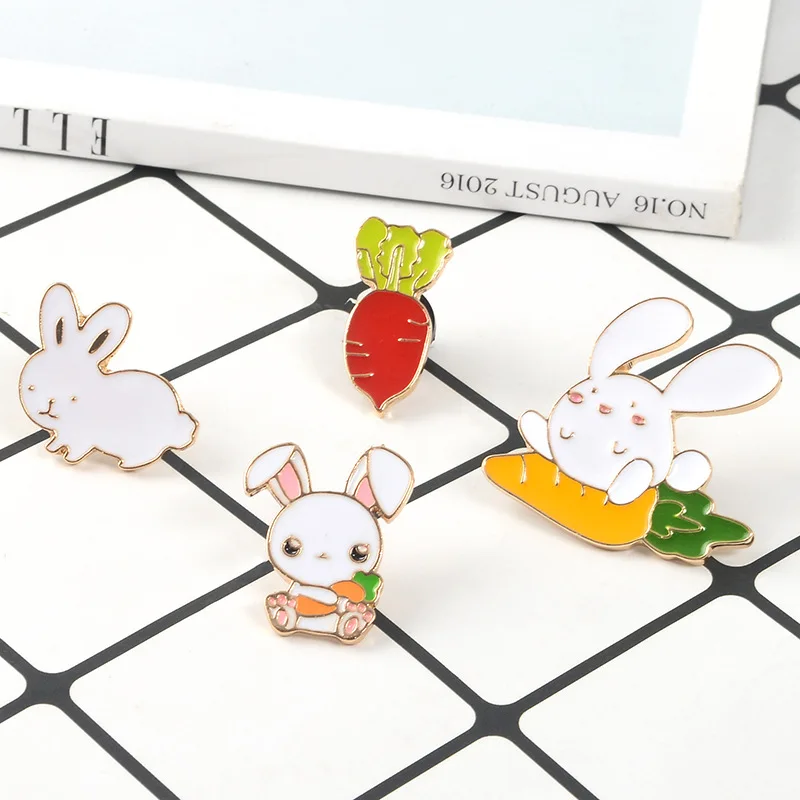 Cartoon Animal Rabbit White Rabbit Carrot Enamel Brooch Alloy Badge Denim Shirt Bag Pin Cute Sweet Jewelry Gift For Kid
Cartoon Animal Rabbit White Rabbit Carrot Enamel Brooch Alloy Badge Denim Shirt Bag Pin Cute Sweet Jewelry Gift For Kid