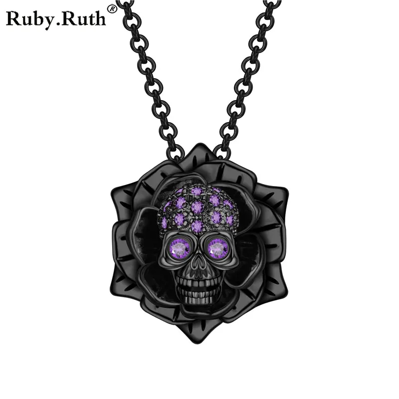 Punk Skull Rose Zircon Crystals Pendant Necklace Black Necklaces Birthday Wedding Gift Jewelry
Punk Skull Rose Zircon Crystals Pendant Necklace Black Necklaces Birthday Wedding Gift Jewelry