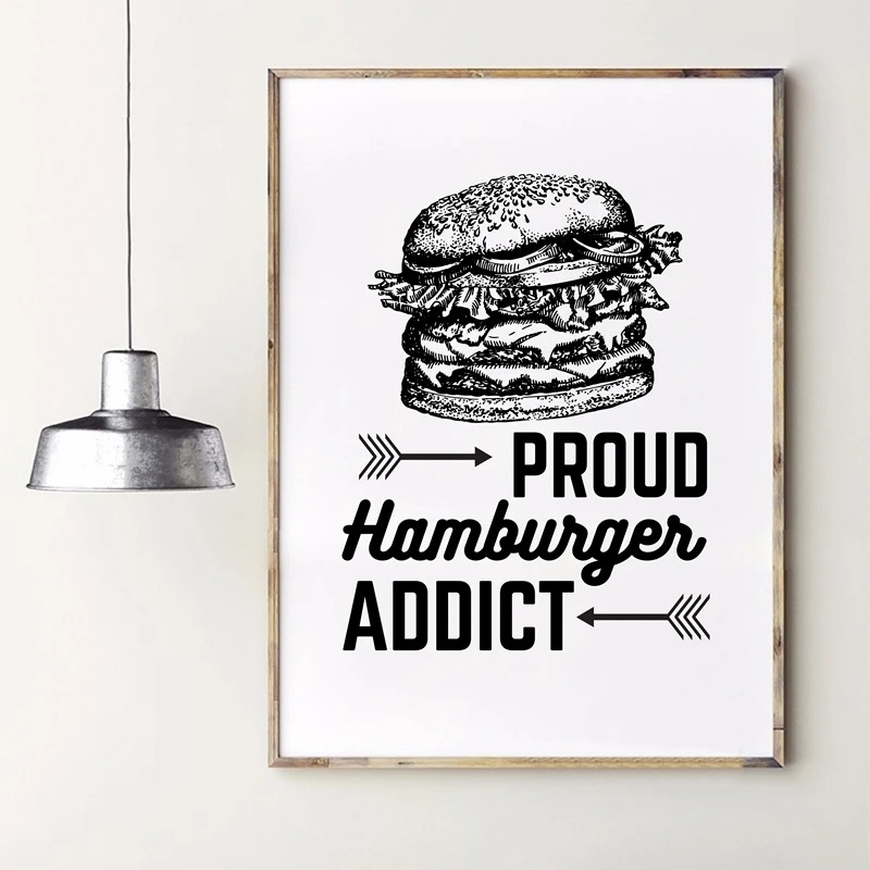 Proud Hamburger Art Print Poster Canvas Painting Restaurant Vintage Food Burger Shop Wall Art Decoration
Proud Hamburger Art Print Poster Canvas Painting Restaurant Vintage Food Burger Shop Wall Art Decoration