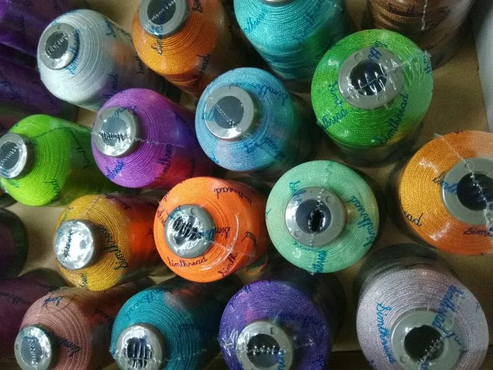 10 different colors machine embroidery thread 1000m/cone suitable for all Brother /Bernina embroidery machines
10 different colors machine embroidery thread 1000m/cone suitable for all Brother /Bernina embroidery machines