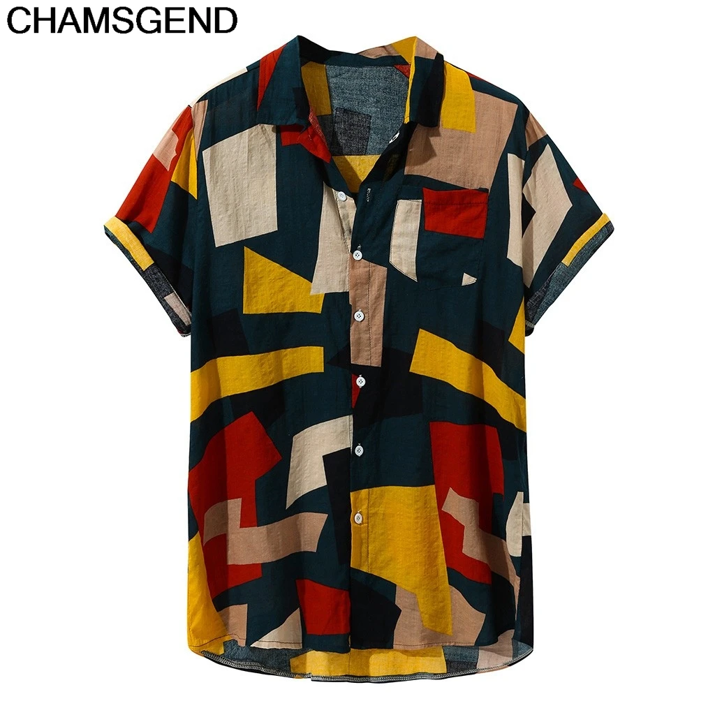 CHAMSGEND Shirt Mens Printed Beach Hawaiian Shirt Tropical Summer Short Sleeve Shirt Loose Cotton Button Shirts Plus Size7JUNE20
CHAMSGEND Shirt Mens Printed Beach Hawaiian Shirt Tropical Summer Short Sleeve Shirt Loose Cotton Button Shirts Plus Size7JUNE20