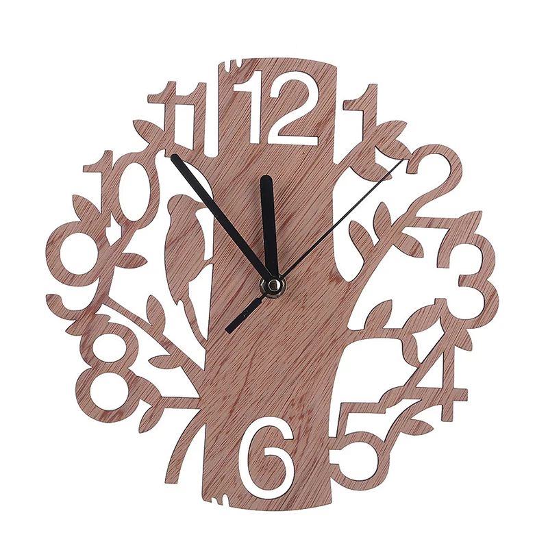 22cm Creative 3D Wooden Tree and Bird Watch Large Dimensions Clock Modern European Needle Clock 
22cm Creative 3D Wooden Tree and Bird Watch Large Dimensions Clock Modern European Needle Clock