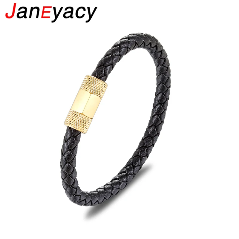 Janeyacy Hot Stainless Steel Bracelet Fashion Black Ladies Leather Bracelet Manual Magnetic Buckle Bracelet Mens Puleseras
Janeyacy Hot Stainless Steel Bracelet Fashion Black Ladies Leather Bracelet Manual Magnetic Buckle Bracelet Mens Puleseras